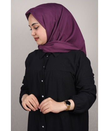 Scarfella Düz Renk Jakarlı Krinkıl Eşarp - Desen-01