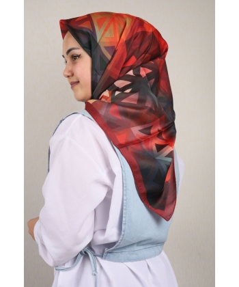 Scarfella Desenli Vual İpek Eşarp - Desen-04