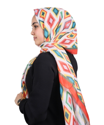 Scarfella Desenli Naturel Şal - Desen-01