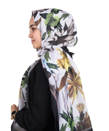 Scarfella Desenli Naturel Şal - Desen-04