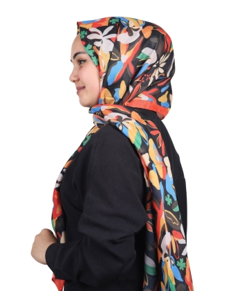 Scarfella Desenli Naturel Şal - Desen-07