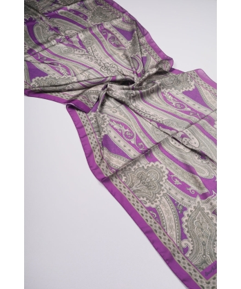 Scarfella Desenli Angel Vual Saten Şal - Desen-03