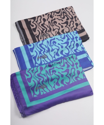 Scarfella Desenli Naturel Şal - Desen-46