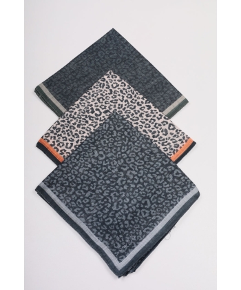 Scarfella Dijital Kenarı Dikişli Flamlı Eşarp - Desen-04